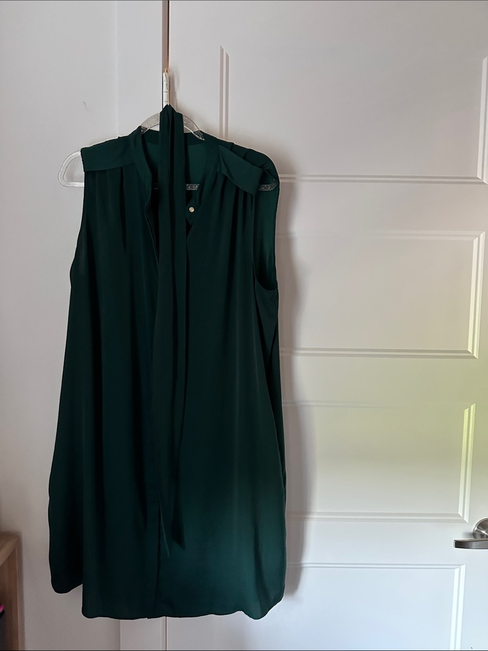 Metaphor Sleeveless Dark Green Shift Dress